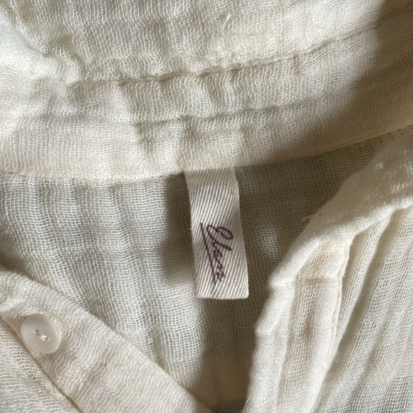 Elan Ivory Textured Button-Up Kafton Dress - Picture 9 of 11